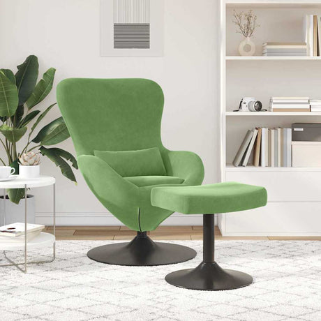 Vidaxl egg chair met voetsteun lichtgroen fluweel