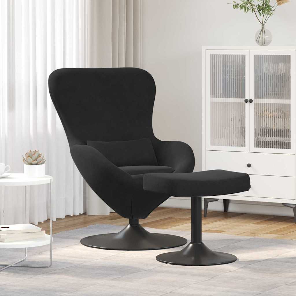 Vidaxl egg chair met voetsteun zwart fluweel