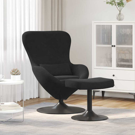 Vidaxl egg chair met voetsteun zwart fluweel