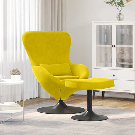Vidaxl egg chair met voetsteun geel fluweel