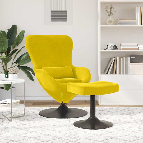 Vidaxl egg chair met voetsteun geel fluweel