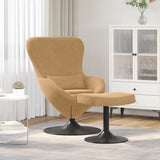 Vidaxl egg chair met voetsteun bruin fluweel