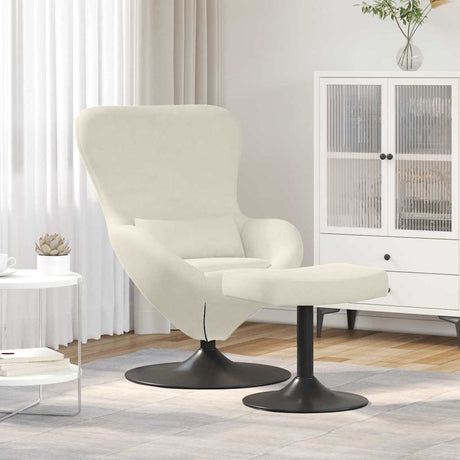 Vidaxl egg chair met voetsteun crème fluweel