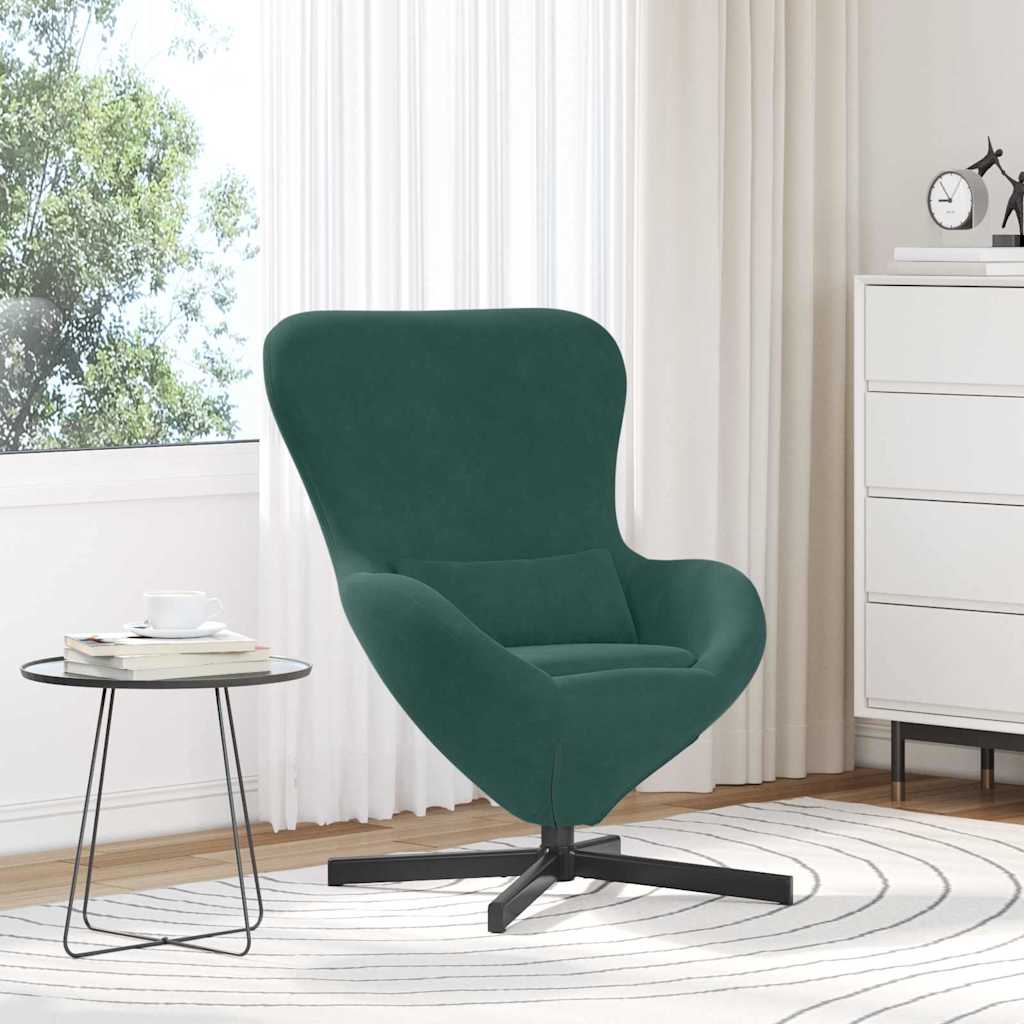 Vidaxl eivormige stoel donkergroen 63 x 73 x 90 cm fluweel