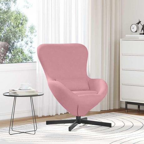 Vidaxl eivormige stoel roze 63 x 73 x 90 cm fluweel