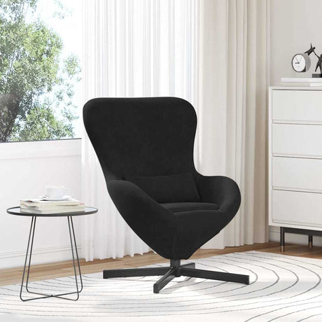 Vidaxl eivormige stoel zwart 63 x 73 x 90 cm fluweel
