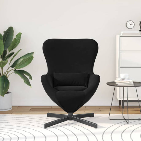 Vidaxl eivormige stoel zwart 63 x 73 x 90 cm fluweel
