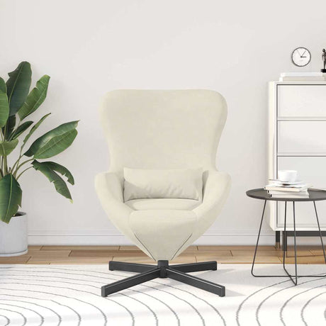 Vidaxl eivormige stoel crème 63 x 73 x 90 cm fluweel