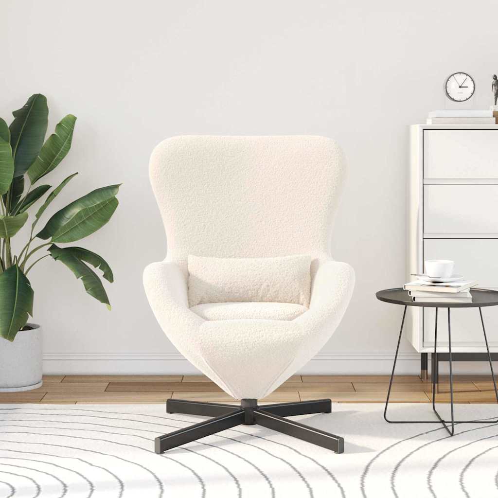 Vidaxl eivormige stoel crème 63 x 73 x 90 cm stof