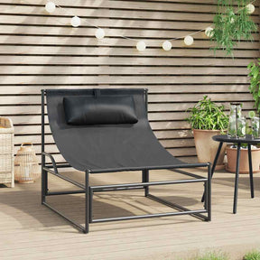 Vidaxl tuinligstoel antraciet 87x74x73 cm staal en textileen