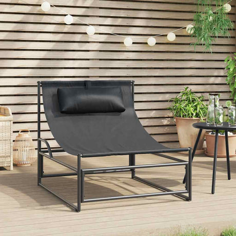Vidaxl tuinligstoel antraciet 87x74x73 cm staal en textileen