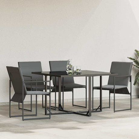 Vidaxl stoel 4 st zwart en anthraciet textileen