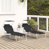 Vidaxl ligstoel 2 st polyester zwart
