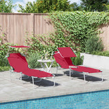Vidaxl ligstoel 2 st polyester rood