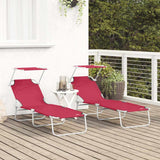 Vidaxl ligstoel 2 st polyester rood