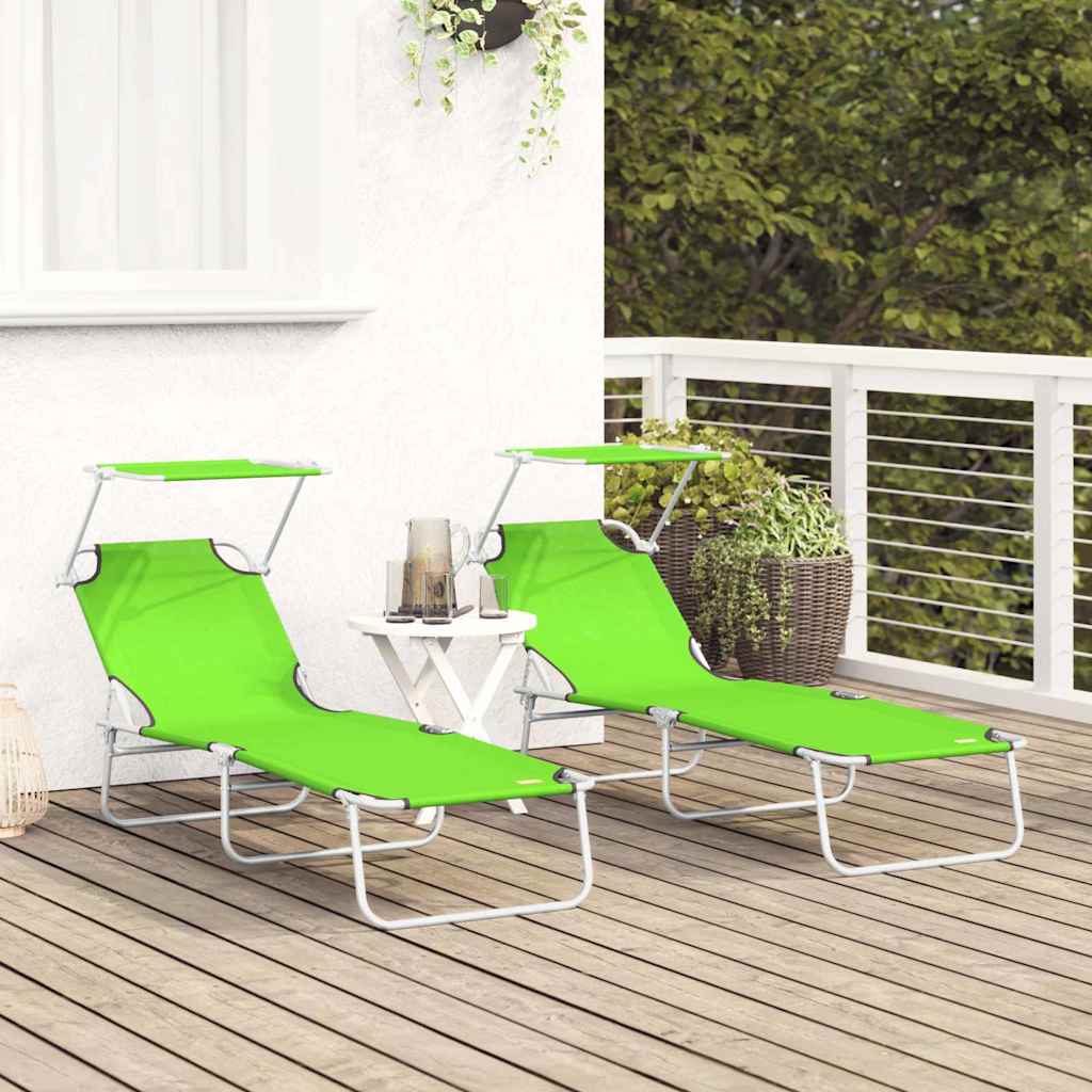 Vidaxl ligstoel 2 st polyester groen