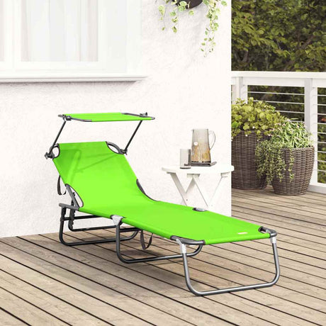 Vidaxl opvouwbare zonnebed oxford groen