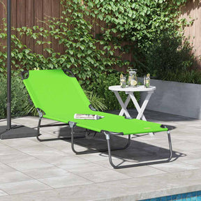 Vidaxl opvouwbare zonnebed groen 188 x 57 x 86,5 cm polyester
