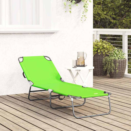 Vidaxl opvouwbare zonnebed groen 188 x 57 x 86,5 cm polyester
