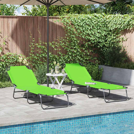 Vidaxl opvouwbare zonnebed 2 st polyester groen