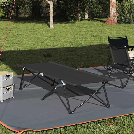 Vidaxl opvouwbaar camping bed zwart 206 x 76 x 74 cm oxford en staal