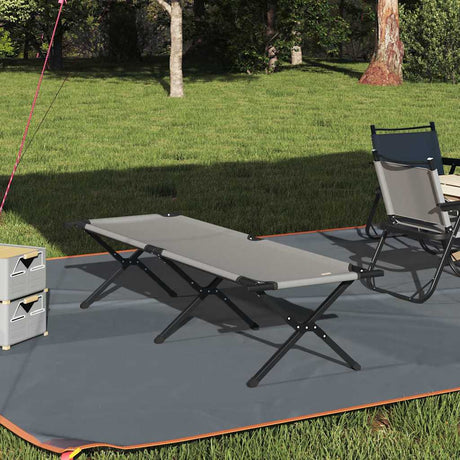 Vidaxl opvouwbaar camping bed grijs 193 x 69 x 45 cm oxford stof