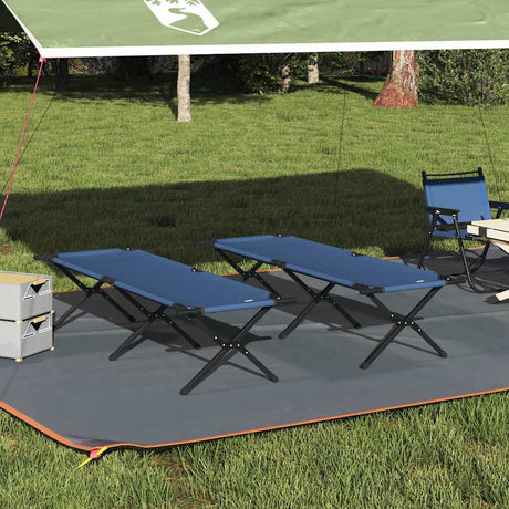 Vidaxl opvouwbaar camping bed 2 st blauw 193 x 69 x 45 cm oxford stof