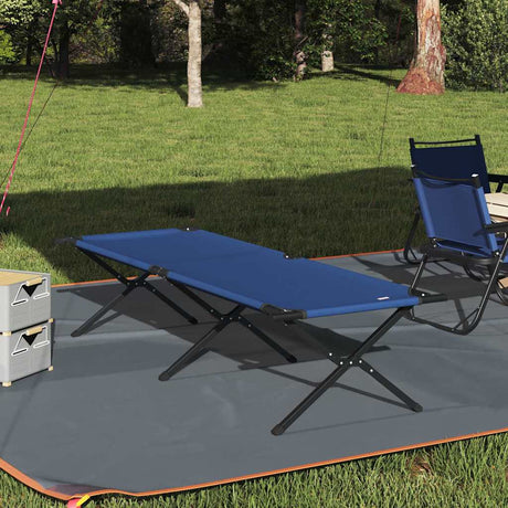 Vidaxl opvouwbaar camping bed blauw 210 x 80 x 46 cm oxford stof