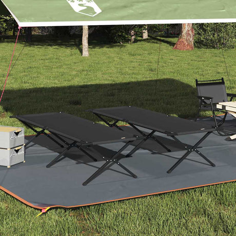Vidaxl opvouwbaar camping bed 2 st zwart 210 x 80 x 46 cm oxford stof