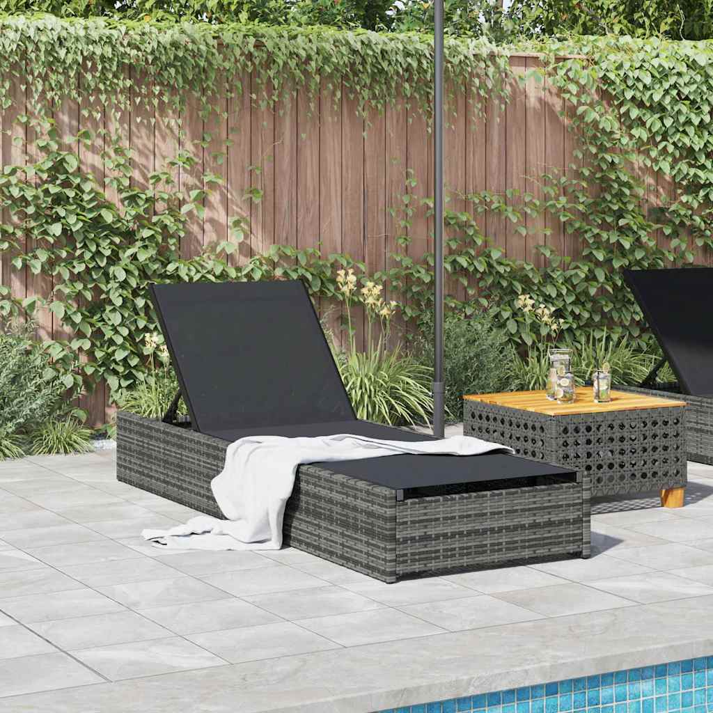 Vidaxl ligstoel grijs 200.5 x 70 x 75 cm poly rattan