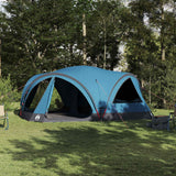 Vidaxl gezinstent met dak met opslag blauw en grijs 460 x 430 x 214 cm
