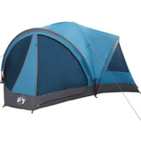 Vidaxl gezinstent met dak met opslag blauw en grijs 460 x 430 x 214 cm