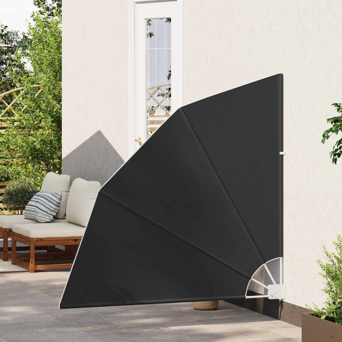 Vidaxl balkon privacy scherm 140 x 140 cm polyester zwart