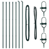 Vidaxl afrasteringspaal 7 pcs groen staal