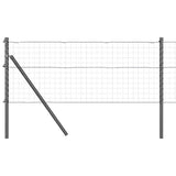 Vidaxl afrasteringspaal 7 pcs grijs staal