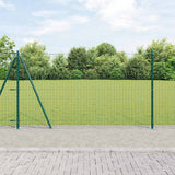 Vidaxl afrasteringspaal 7 pcs groen staal