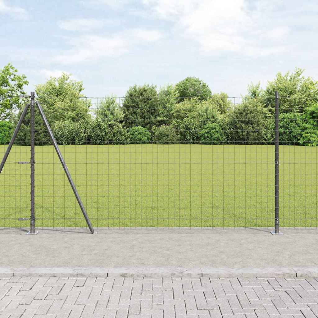 Vidaxl afrasteringspaal 13 pcs grijs staal