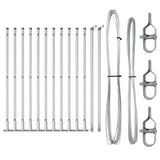 Vidaxl afrasteringspaal 13 pcs zilver staal