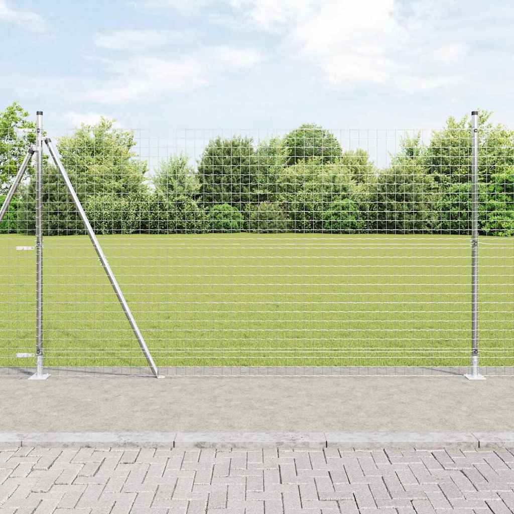 Vidaxl afrasteringspaal 13 pcs zilver staal