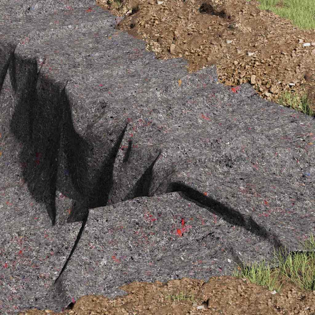 Vidaxl vijver vlies grijs 1 x 10 m polyester en katoen