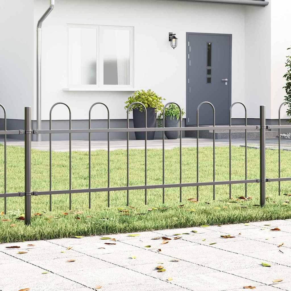 Vidaxl tuinhek grijs 1,7 x 0,6 m poedercoating staal