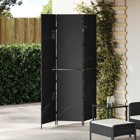 Vidaxl kamerverdeler zwart 146 x 180 cm poly rattan