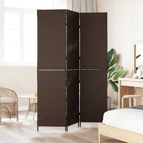 Vidaxl kamerverdeler bruin 146 x 180 cm poly rattan