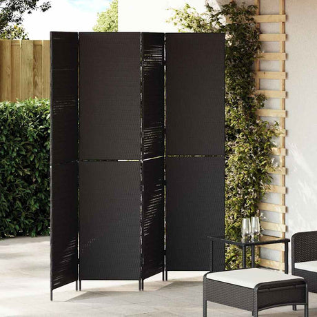 Vidaxl kamerverdeler zwart 195 x 180 cm poly rattan