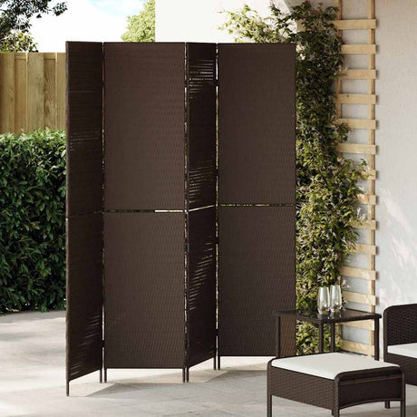 Vidaxl kamerverdeler bruin 195 x 180 cm poly rattan