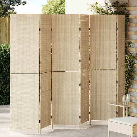 Vidaxl kamerverdeler beige 292 x 180 cm poly rattan
