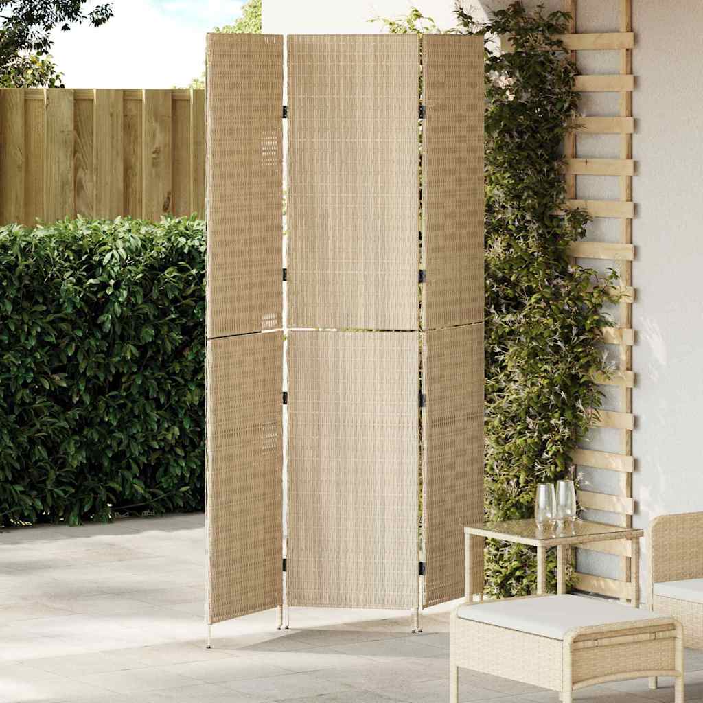 Vidaxl kamerverdeler beige 146 x 200 cm poly rattan