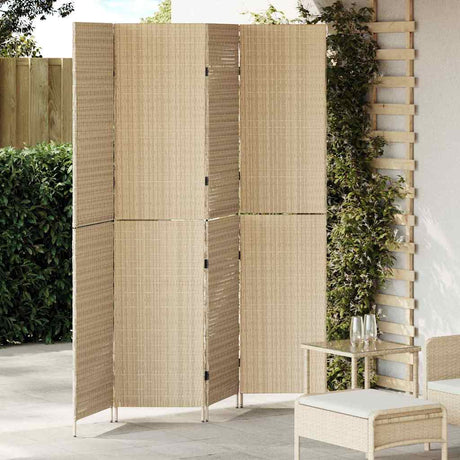 Vidaxl kamerverdeler beige 195 x 200 cm poly rattan