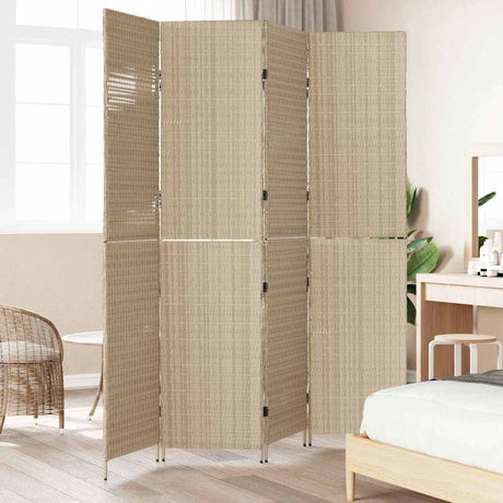 Vidaxl kamerverdeler beige 195 x 200 cm poly rattan