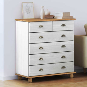 Vidaxl ladekast askim wit 91 x 40 x 95,5 cm massief grenenhout